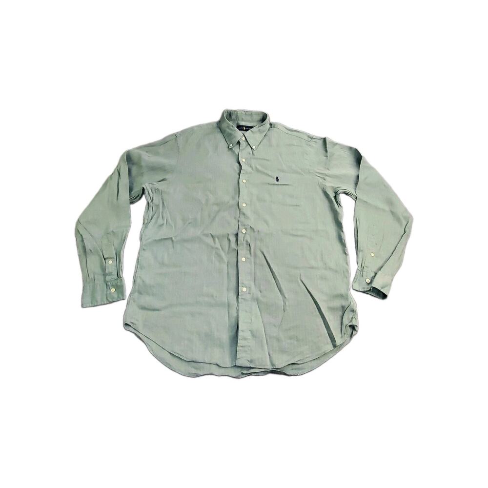 Polo Ralph Lauren Shirt Mens Sz XL Green Long Sleeve Button Down Cotton C24-55